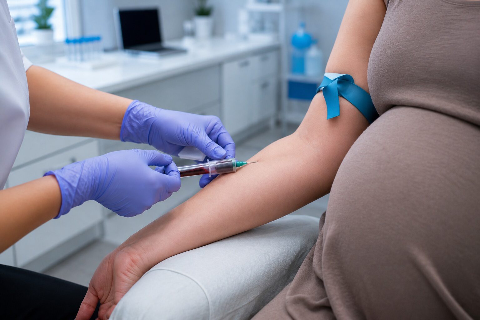 Extracció de sang materna per realitzar el test prenatal no invasiu