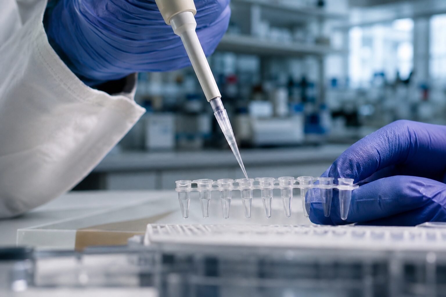 Anàlisi d'una mostra al laboratori per al test prenatal no invasiu